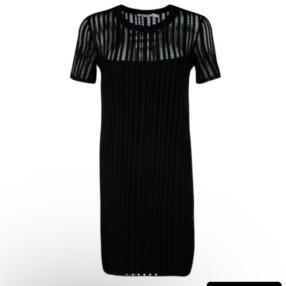 T Alexander Wang Woman’s Sheer Laser Cut Black Bodycon Whimsigoth Mini Dress S - Picture 5 of 16